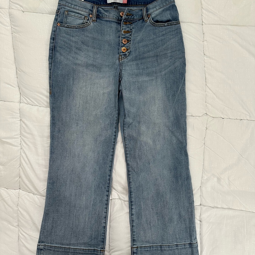 Cabi wide leg Palm Beach Crop jeans